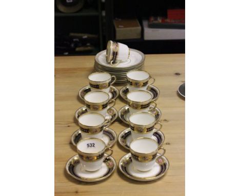 Spode's 'Royal Jasmine' Part Dinner Service including 2 Tureens, 3 Graduating Plates, Gravy Boat, Coffee Pot, Coffee Cups, Sa