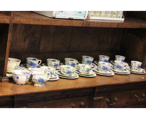 Mason's Regency Pattern Tea Service comprising 12 Cups, 13 Saucers, 12 Plates, 2 Sandwich Plates, 2 Sugar Bowls and 2 Jugs