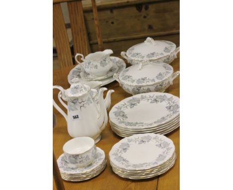 Royal Albert 'Silver Maple' Part Dinner, Coffee and Tea Service  including Two Tureens, Teapot, Coffee Pot, Sugar, Milk Jug, 