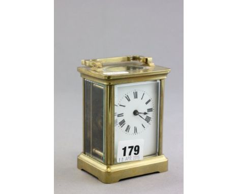 Gilt Brass Carriage Clock with Enamel Face plus 