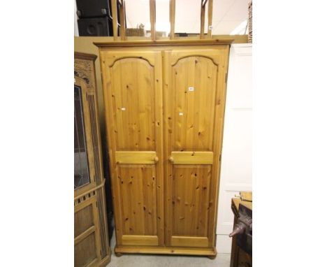 Contemporary Pine Two Door Wardrobe