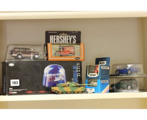 Eight boxed die cast vehicles including Corgi Nine Double Nine Fire Engine etc
