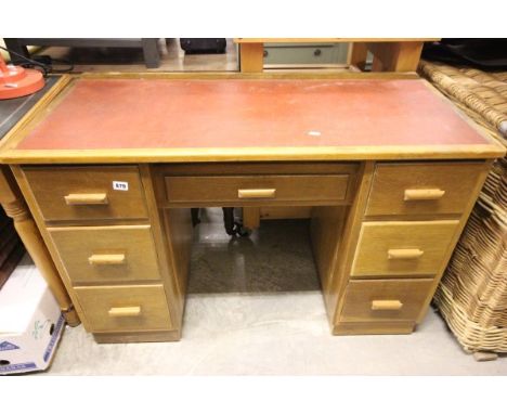 Mid 20th century Oak Twin Pedestal Desk