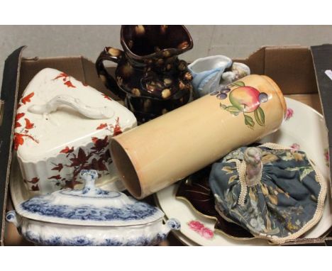 Mixed Lot of Ceramics including Carltonware Rogue Royale Plate, Blue and White Tureen, Three German Wall Plates decorated wit