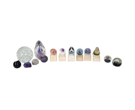 Collection of glass paperweights to include Caithness Limited Edition: Triton &nbsp;(721/750) with stand &amp; CoA; Wood Nymp