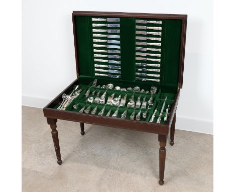 Slack &amp; Barlow of Sheffield King's Pattern silver plated canteen of cutlery comprising 150 pieces with 12 settings, toget