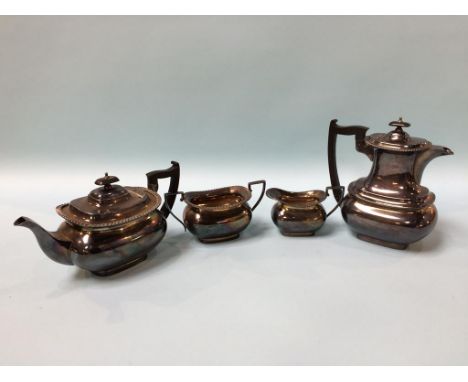 A silver plated four piece tea service