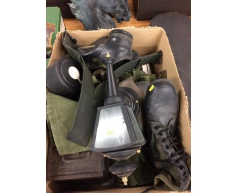 Gas masks, Army boots etc.