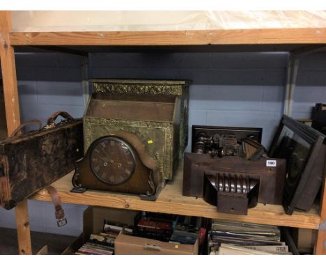 A log box and wall clock etc.