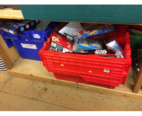 A shelf of assorted toys