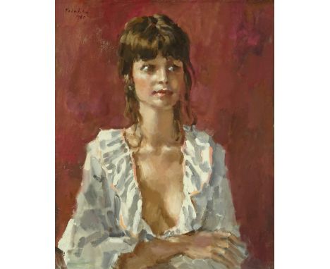 Colin Colahan (1897-1987), oil on canvas, portrait of Jenny Bornoff, signed and dated 1980, 28" x 23", framed.