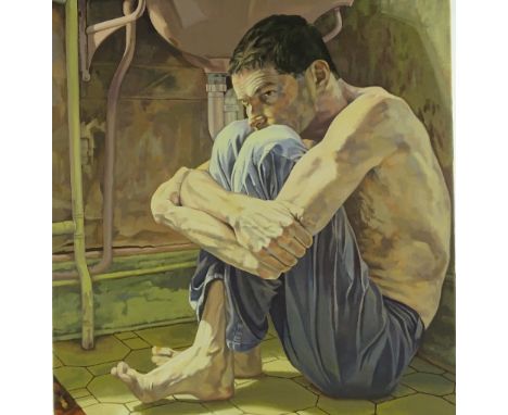 Richard Swann (born 1944), oil on canvas, under the basin, signed, 36" x 23", unframed.