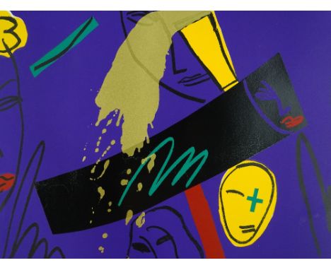 Bruce McClean, colour screen print, abstract, signed in pencil, no. 414/500, sheet size 23.5" x 30", unframed.