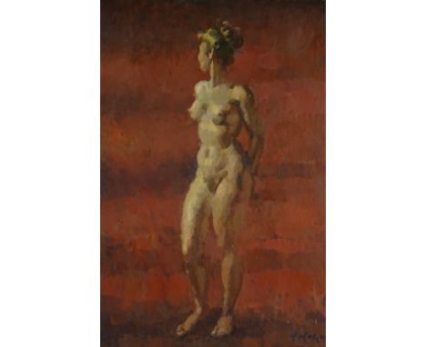 Colin Colahan (1897-1987), oil on canvas, portrait of Monique C, signed, 36" x 24", framed.