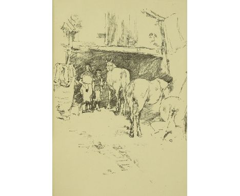 James McNeill Whistler, lithograph, The Smith's Yard, 1897, signed in the plate, Studio blind stamp, Levy 126, Way 88, image 