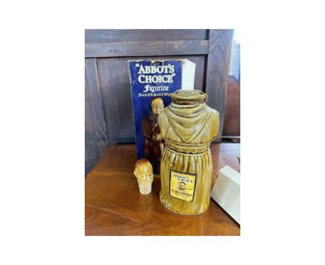 One bottle Abbot's Choice Finest Old Scotch Whisky, in original ceramic container marked 'John McEwan &amp; Co Ltd, Leith, Sc