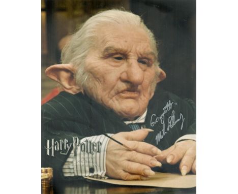 Harry Potter 8x10 movie photo signed by Michael Henbury as Gringott's Goblin. Good condition. All autographs come with a Cert