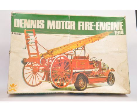 Bandai 1/16 Dennis Motor Fire Engine Model Kit. Appears Complete. 