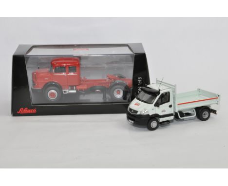 Schuco 1/43 Mercedes Benz LS 1620 Truck Tractor Unit plus Norev Renault Van. As New. (2)