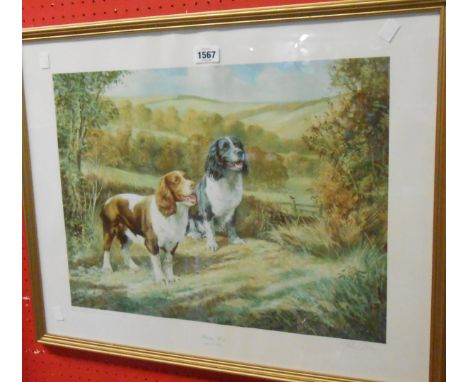 John L. Baker: a gilt framed large format signed limited edition coloured print entitled 'Always Alert' - signed and numbered