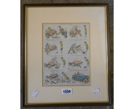 D.L. Gilchrist: a framed cartoon sketch entitled 'The Friend in Need' (for the A.A.) - signed
