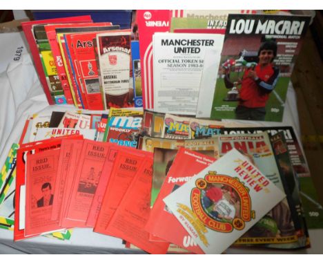 A collection of assorted football club programmes dating from 1970 to 1980 including Arsenal, Manchester United, Leeds United