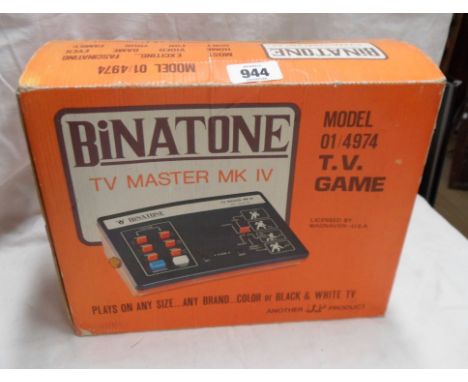 A vintage Binatone TV Master Mark IV tv games console in original box