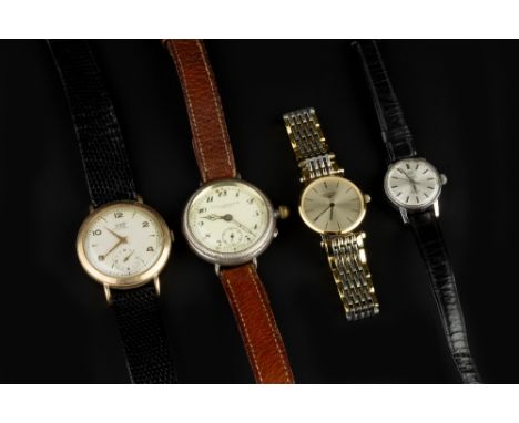 A COLLECTION OF WRISTWATCHES, comprising a gentleman's 9ct gold cased automatic wristwatch by Tissot, inscribed to case back,