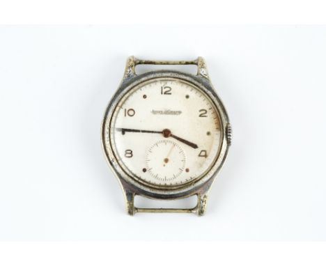 A GENTLEMAN'S STAINLESS STEEL WATCH HEAD BY JAEGER-LECOULTRE, the circular silvered dial with alternate Arabic numerals and d