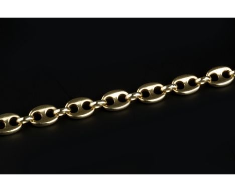 A 9CT GOLD ANCHOR-LINK CHAIN, length 76cm