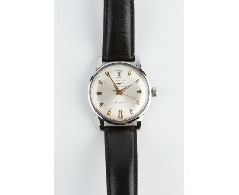A GENTLEMAN'S 'CONQUEST HERITAGE' AUTOMATIC WRISTWATCH BY LONGINES, the circular silvered dial with brushed radial decoration