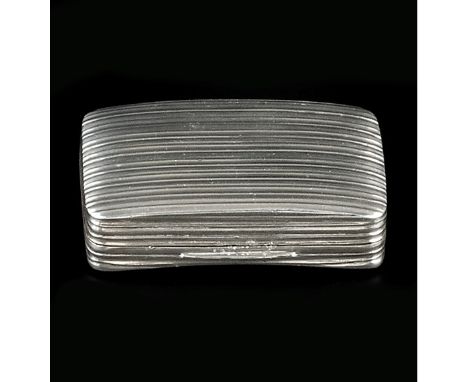 A GEORGE III SILVER RECTANGULAR SNUFF BOX, of slightly curved, reeded form, by John Shaw, Birmingham 1809, 5.5cm; and a simil