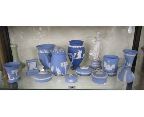 Shelf of Wedgewood Jasperware (Lady figure A/F)