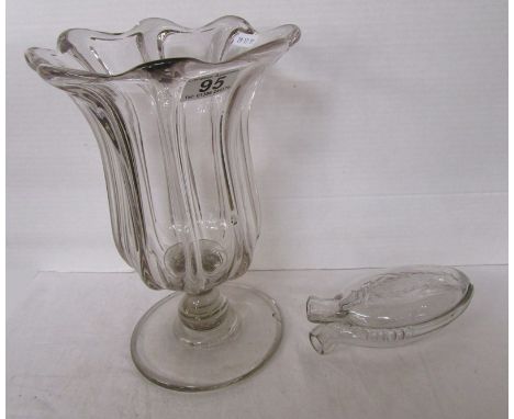 Celery vase &amp; early glass gimmel flask