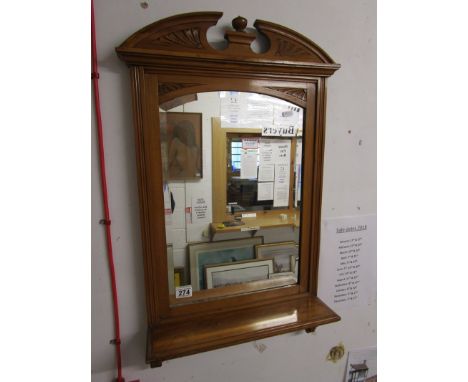 Bevelled glass mirror with shelf