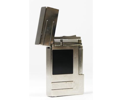 An enamel and silver plated gas lighter, serial number 4FK06J8