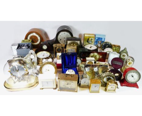 A collection of mantel clocks, c1930s-1980s, having manual and quartz movements. (4) 