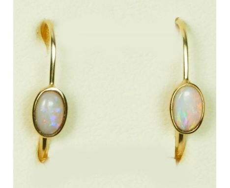 A pair of 9ct gold and opal ear studs, 0.8gm