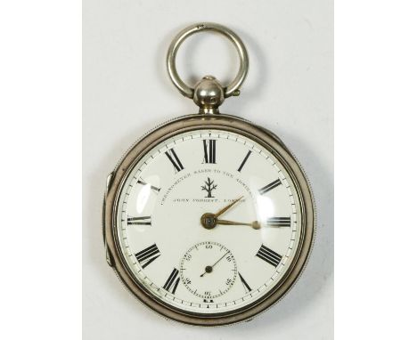 John Forrest, London, a Victorian silver key wind open face pocket watch, Chester 1900  The watch winds and is ticking, the h