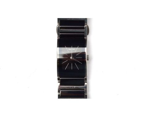Rado Diastar: a steel and black ceramics cased wristwatch, ref 153.0786.3, serial no. 108951xx, with steel and ceramics link 