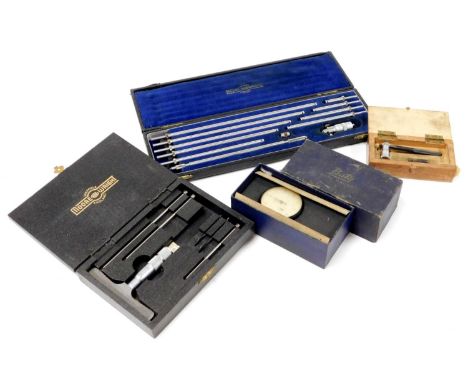Various scientific instruments, dials, etc., cased Baty gauge, 5cm diameter, etc. (a quantity)