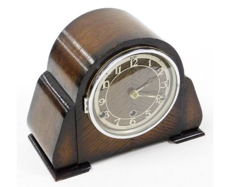 A Bentima mahogany cased mantel clock, in 1920's mahogany case, 23cm high.
