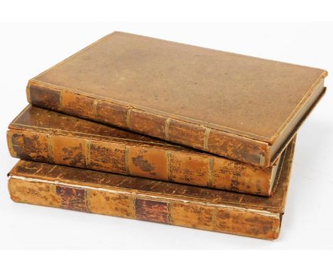 Three volumes of Travels In Great Britain, The Journal of a Tour Round The Southern Coast of England, London 1805, in calf bi