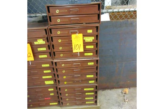 Lawson 14 Drawer Storage Cabinet With Content Of Screws Brass