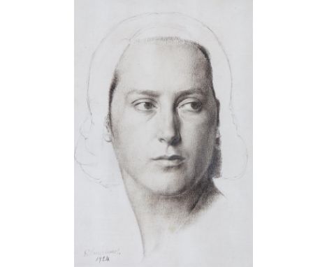 ‡ Gerald Leslie Brockhurst RA (1890-1978) Tête Basque, a portrait of the artist’s first wife Anaïs Folin Signed and dated 192