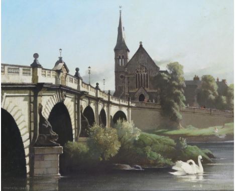 ‡ Bertram Nicholls (1883-1974) English Bridge, Shrewsbury Signed and dated 1944 Oil on canvas 51 x 61cm Provenance: The Fine 