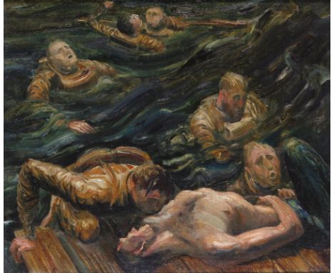 ‡ Raymond Coxon (1896-1997) Shipwrecked Signed Oil on canvas 51 x 61cm Exhibited: Stoke-on-Trent City Museum & Art Gallery, R