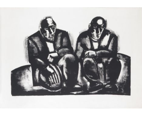 ‡ Josef Herman RA (1911-2000) Miners Signed and numbered 23/50 Lithograph, unframed 58 x 81cm (sheet size) Condition report: 