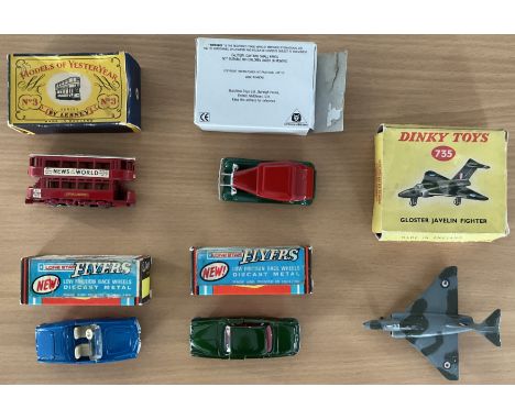 Die-Cast Collection of 5 Boxed Assorted Models Cars, Tramcar and Jet Fighter by Matchbox, Dinky, Lesney, Lone Star Flyers (2)