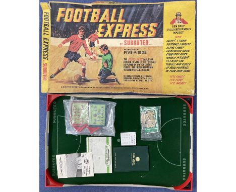 Football Express by Subbuteo 1970s, appears complete and in its original packaging, outer box is deforming and showing signs 